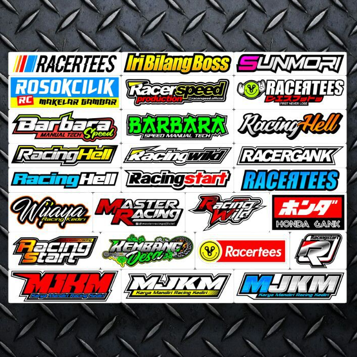 

Stiker Racing barbara Isi 26Pcs / Stiker Motor RCB racing start ohlins honda gank