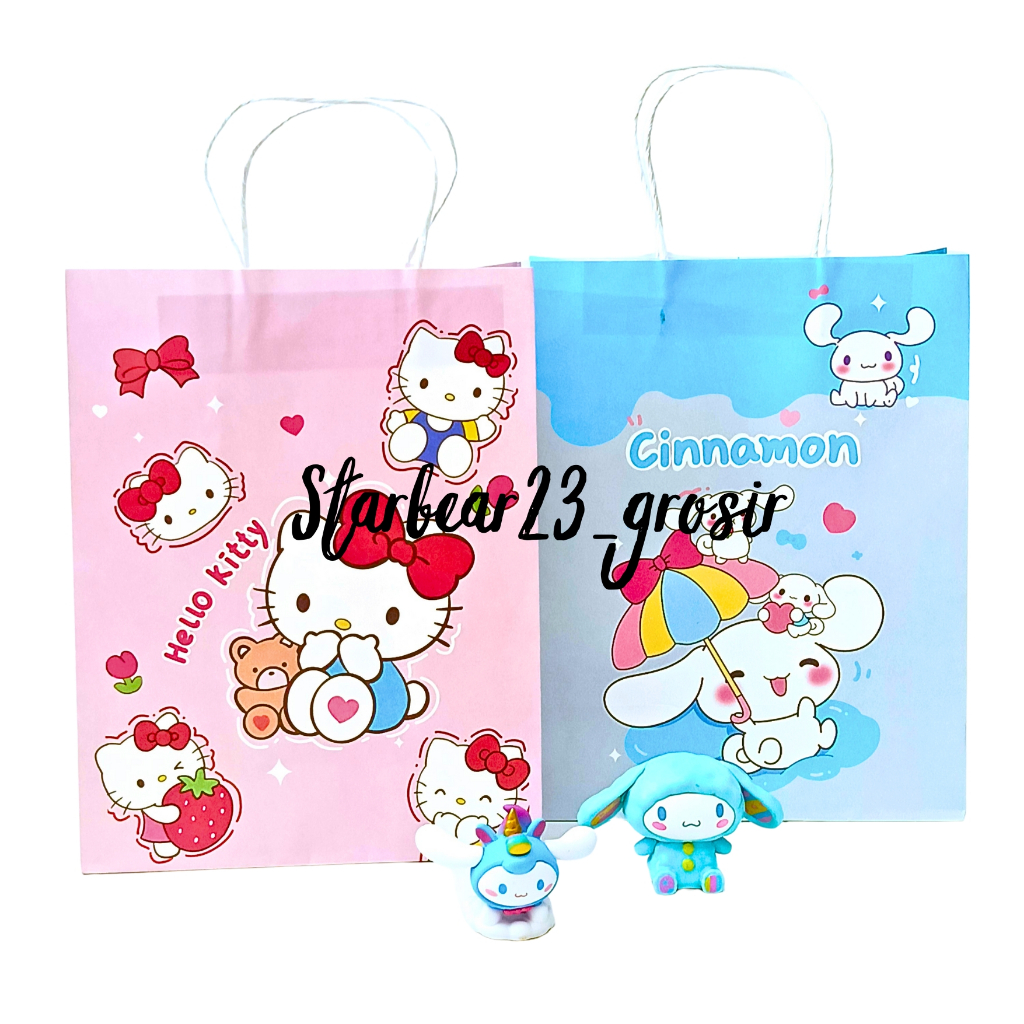

Paperbag kertas kraft/ tas souvenir motif sanrio size Medium ( CIA 304)