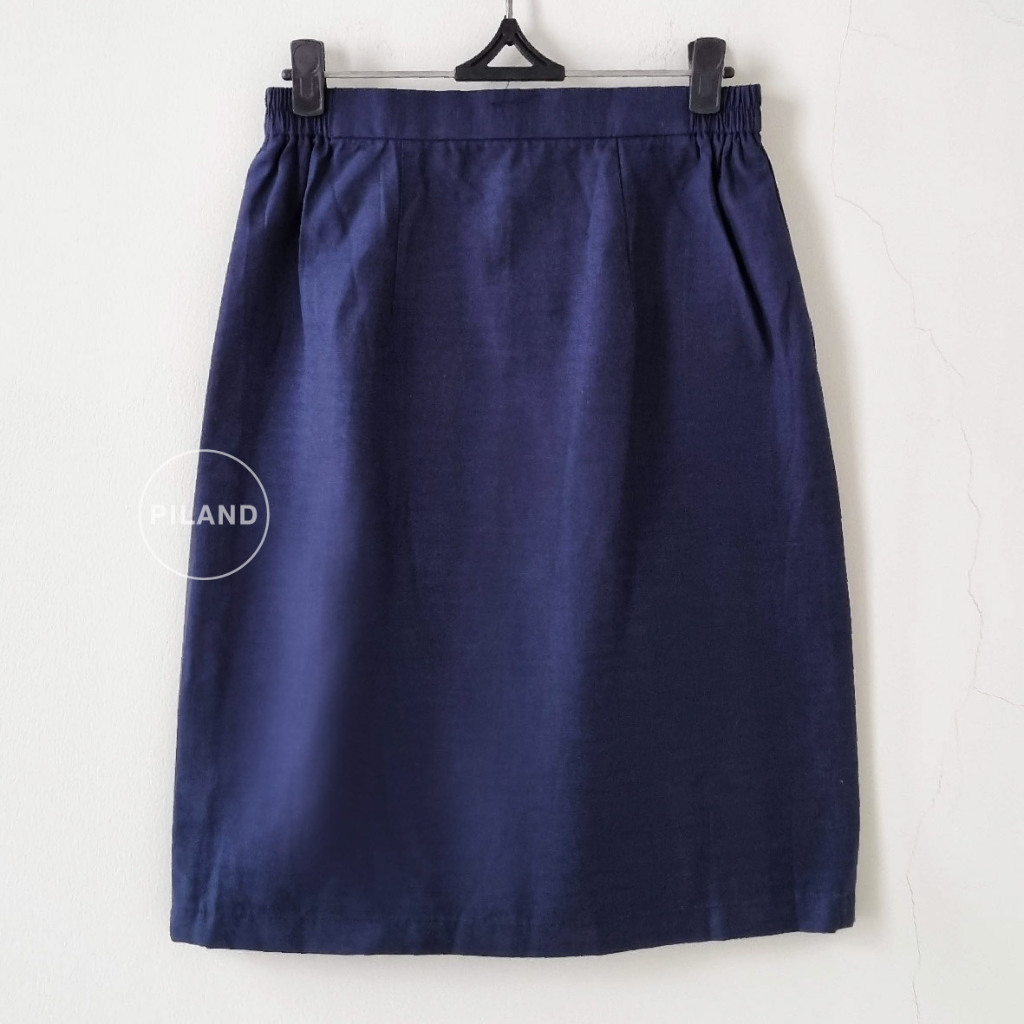 Jessa Collection Preloved Rok Span Linen Wanita Rok Kantor Wanita Navy