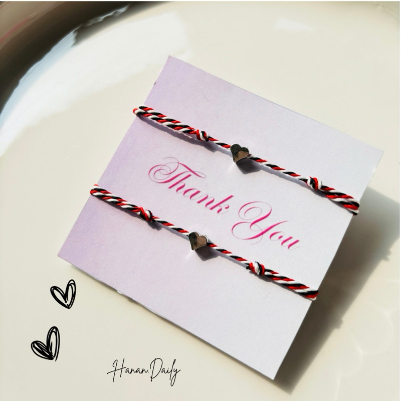 2pcs] Gelang Heart Couple Tridatu | Gelang Couple