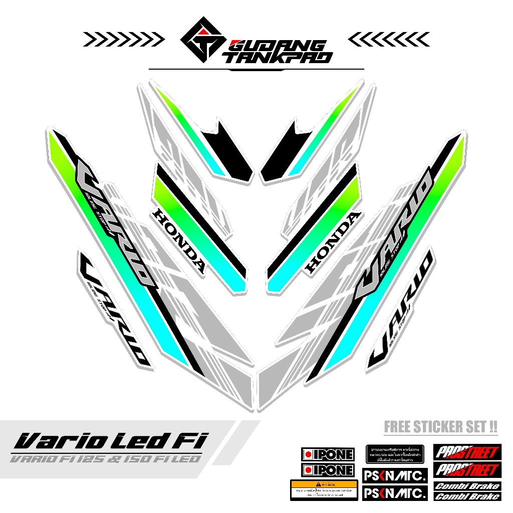 STIKER VARIASI HONDA VARIO 125 LED KODE 5 STRIPING LIST BODY VARIO 125 LED STIKER VARIASI / STIKER S