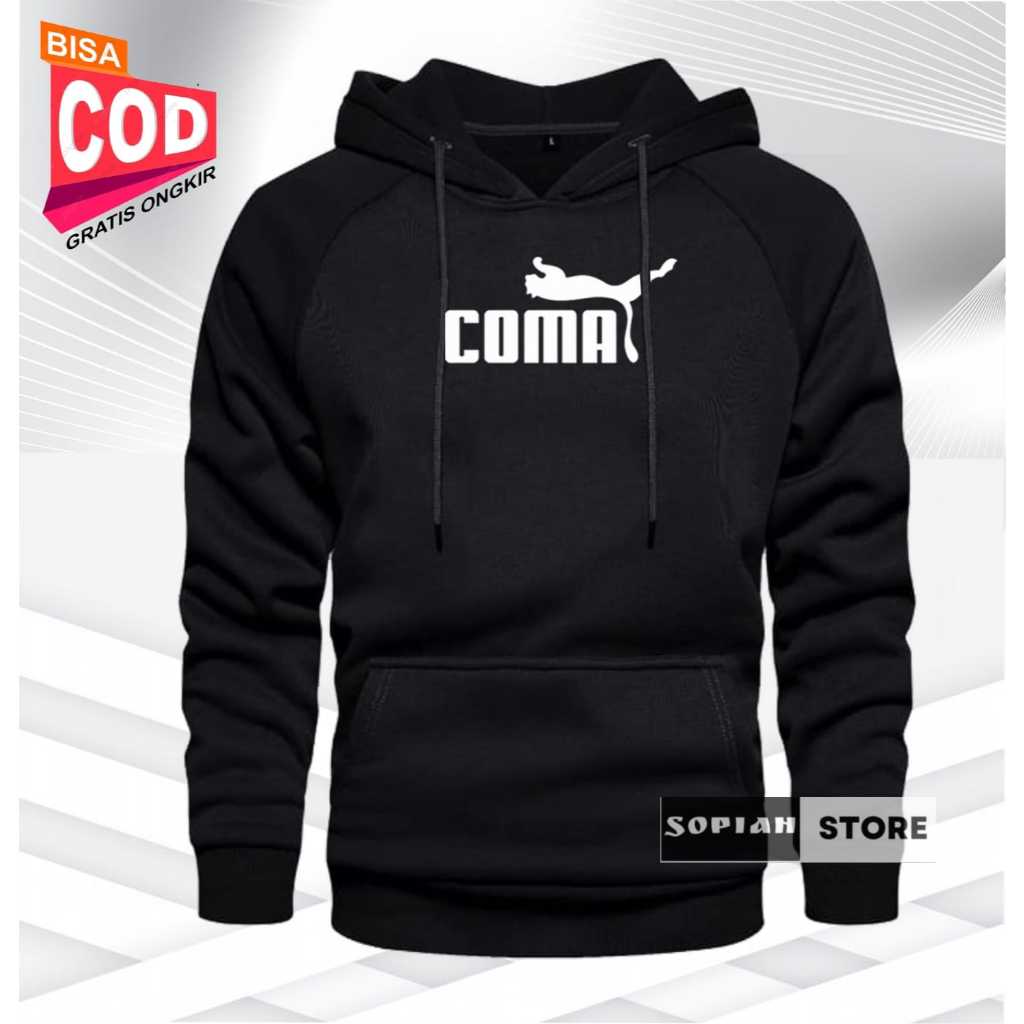 Hoodie Distro Bandung COMA Putih Premium Quality Jaket Pria&Wanita COD Unisex HOODIE JAKARTA/Couple