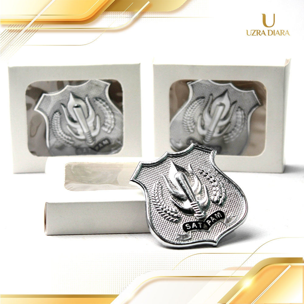 Lencana Pin Kewenangan Satpam Security Silver Besar Perlengkapan Atribut Satpam Security - KL01