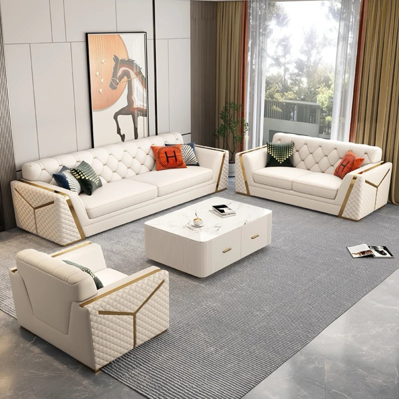 Sofa Kulit 321 Modern Casterfield  Sofa 221 Minimalis Terbaru Sofa Kantor Mewah Premium
