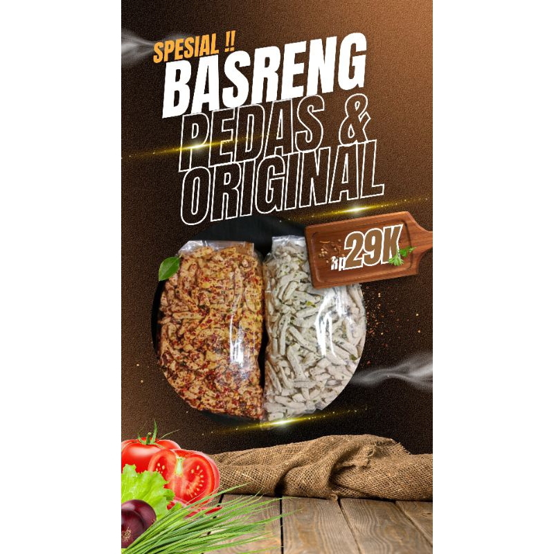 

PAKET HEMAT!! Basreng Original + Basreng pedas daun jeruk kemasan 500gr