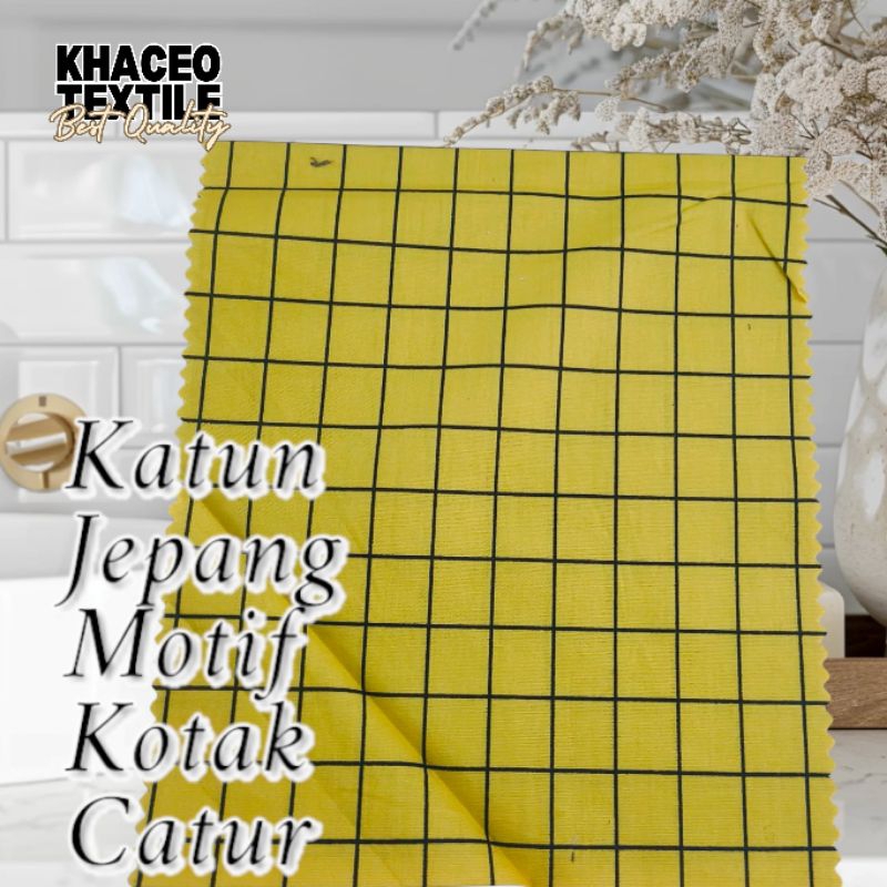 PROMO Kain Katun Jepang Motif Kotak Catur Warna Premium/Kain Katun Jepang Kotak Catur/Kain katun Jep