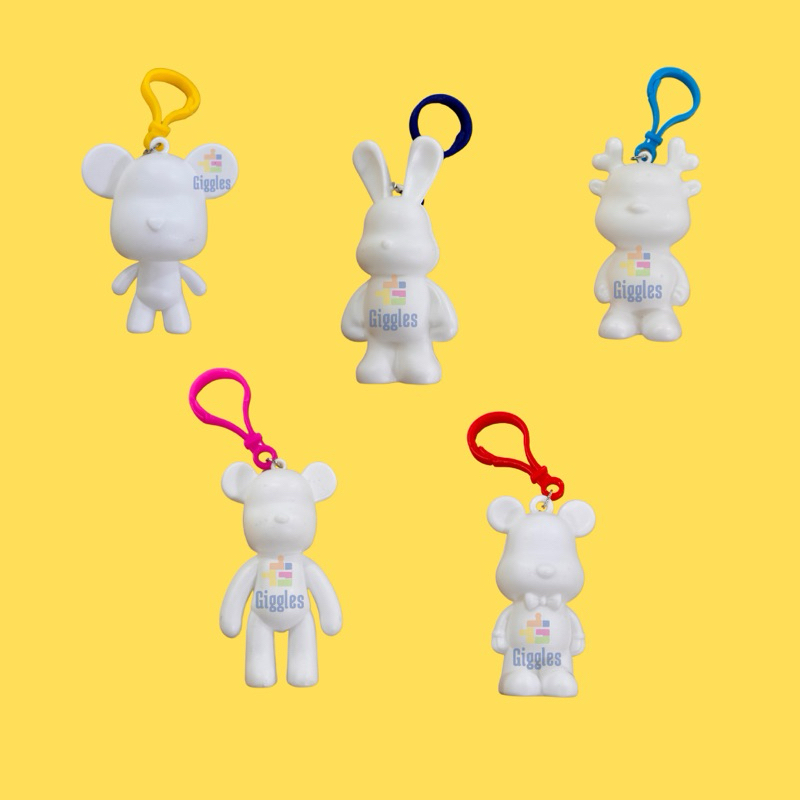 

DIY FLUID Keychain BEARBRICK Mainan Anak Melukis Mewarnai Gantungan Kunci Plastik (1/5)