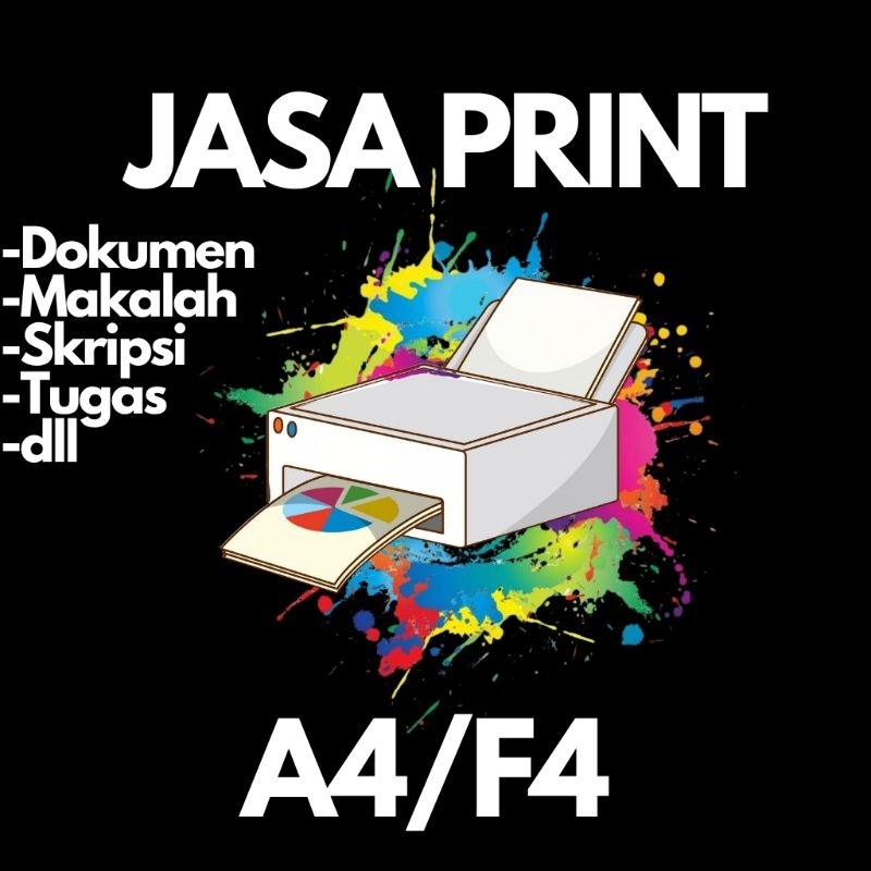 

Jasa Print/Cetak Hvs 80gms A4/F4 Print Dokumen/Makalah dll Hitam Putih full Warna Online