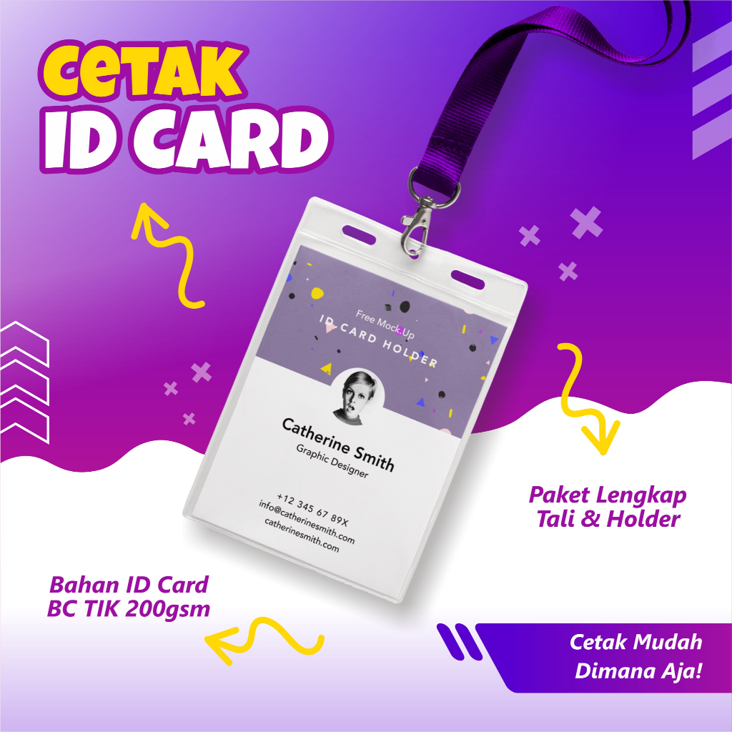 

Paket ID Card Murah | ID Card Bahan BC Tik | Sudah Termasuk Holder & Tali