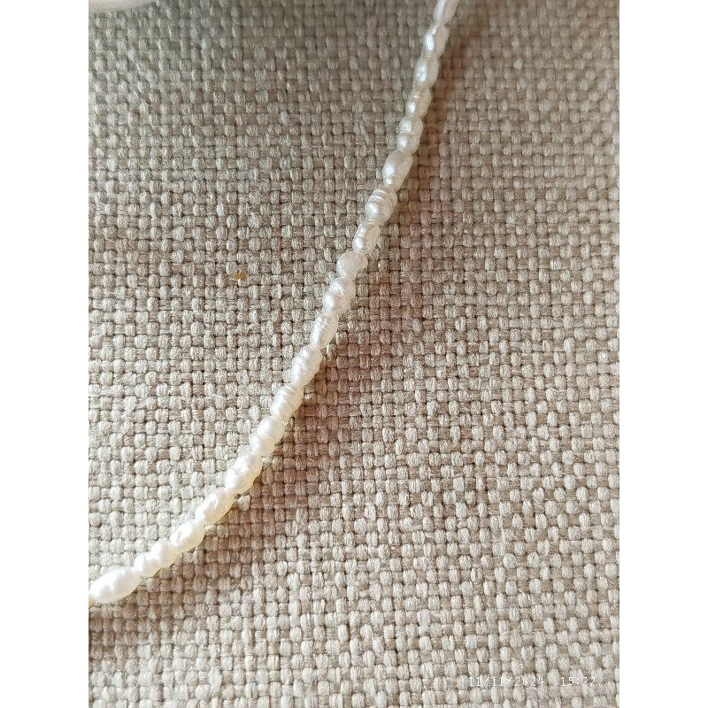 choker mutiara air tawar 2mm /coker cantik / coker elegan