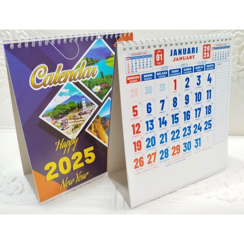 

kalender meja 2025 bisa di tulis bahan kertas matpaper 120gr