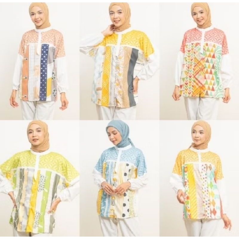 Kemeja wanita toyobo premium printed