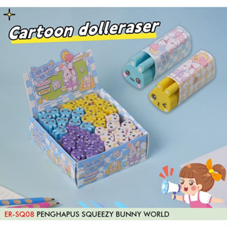 

Penghapus Eraser Bentuk Karakter unik dan lucu Bunny / Box isi 36 pcs