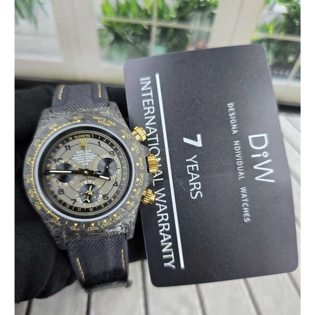 JAM ROLEX DAYTONA DiW SWISS SKELETON / JAM CHRONO DAYTONA STRAP TALI KULIT KANVAS