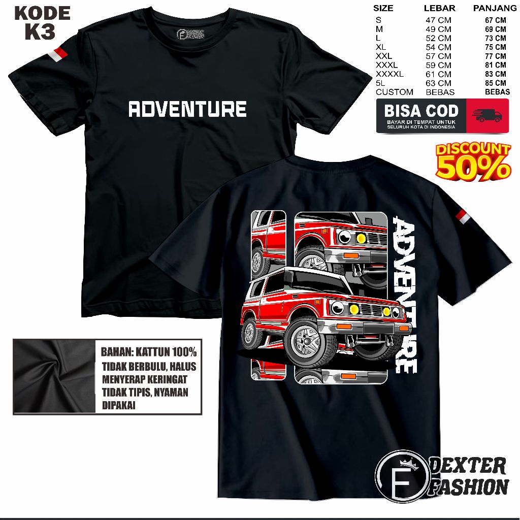KAOS ADVENTURE TERBARU BAJU ADVENTURE BAHAN BERKUALITAS KAOS PRIA ADVENTURE | DEXTER FASHION