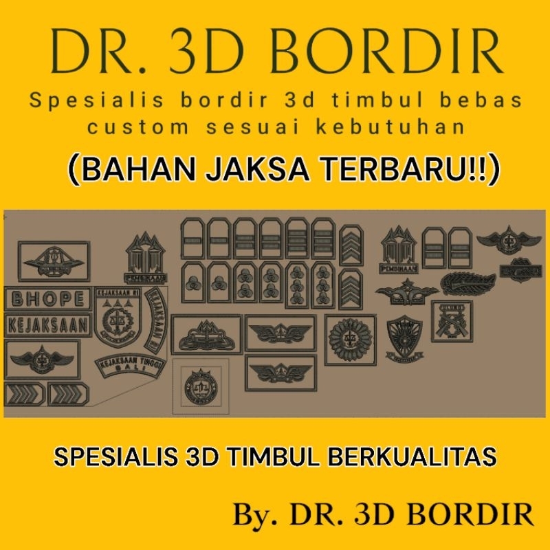 Kejaksaan jaksa bordir 3D timbul jaksa Terbaru Express 1hari jadi
