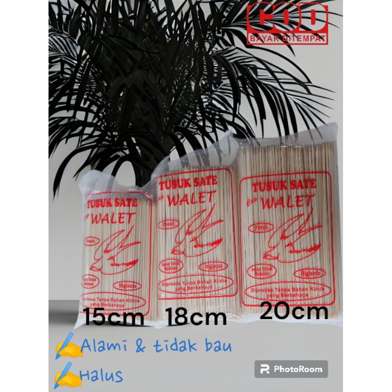 tusuk sate cap walet untuk cilok cilung bambu alami dan halus