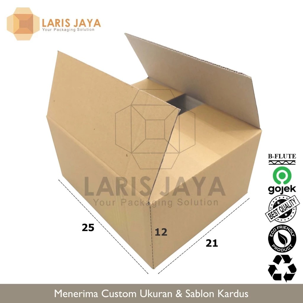 

(KHUSUS INSTANT) 25 x 21 x 12 cm Kardus Polos / Karton Box Packing Single Wall Tebal 25x21x12 cm ( Kardus 25 x 21 x 12 cm )