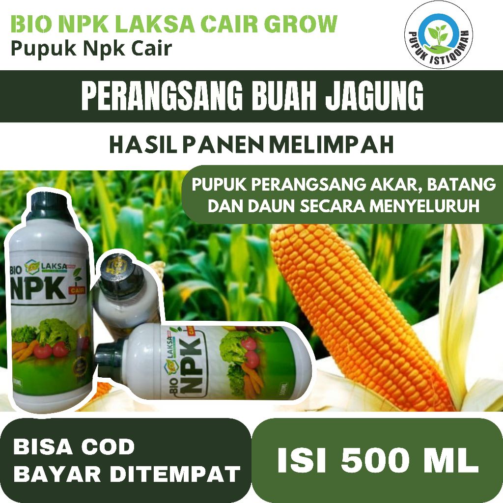 Pupuk Perangsang Buah Jagung Paling Ampuh Bio Npk laksa isi 500 Ml Pupuk Buah Jagung