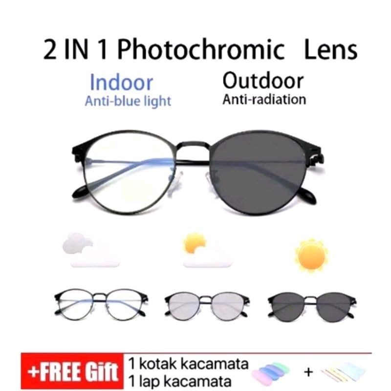 E ( E15 ) KACAMATA PHOTOCROMIC + FREE GIFT ( 1 KOTAK KACAMATA )
