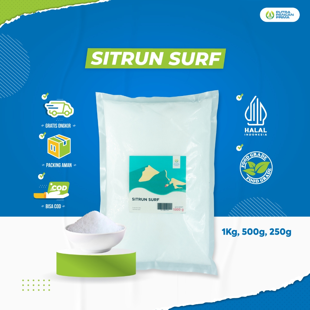 

Bubuk Sitrun Surf Citrid Acid Asam Organik 250gr 500gr 1kg