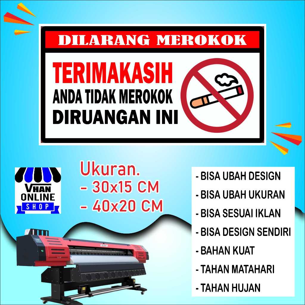 

Cetak Sticker Dilarang Merokok Bahan Bagus Putih