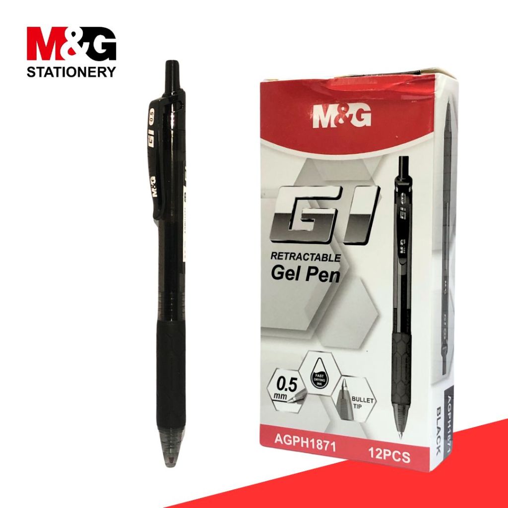 

Pulpen Gel Cetek G1 M&G AGPH1871 Tip 0.5 mm Gel Pen Recratable M&G Tinta Warna Hitam - SATUAN