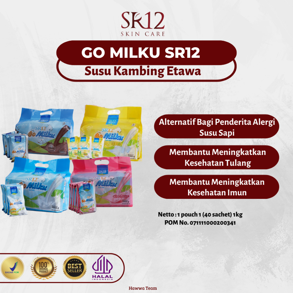 

SUSU GOMILKU SR12/ SUSU ETAWA / TERAPI PENUNJANG / FOOD SUPLEMEN / SR12/ SUSU KAMBING