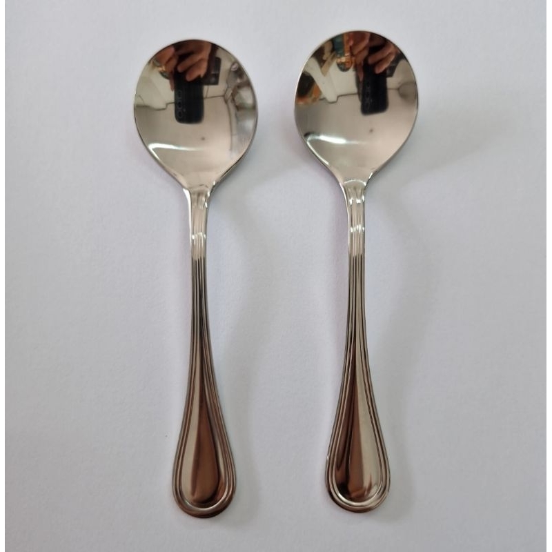 CL16012 2pcs Sugar Spoon Bima Clio, Sendok Kecil Bulat SUS 304
