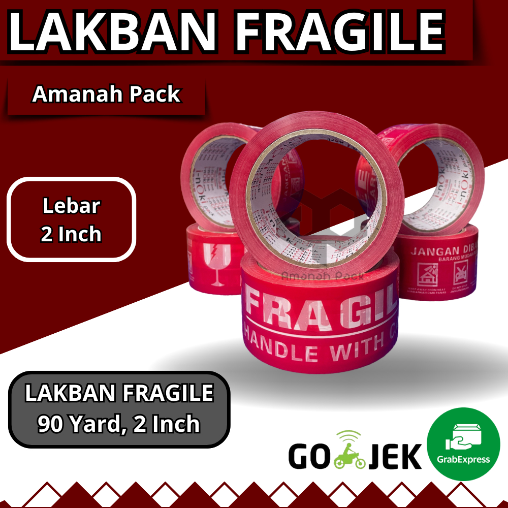 

LAKBAN FRAGILE MERAH 90 YARD X 2 INCH MURAH JANGAN DIBANTING