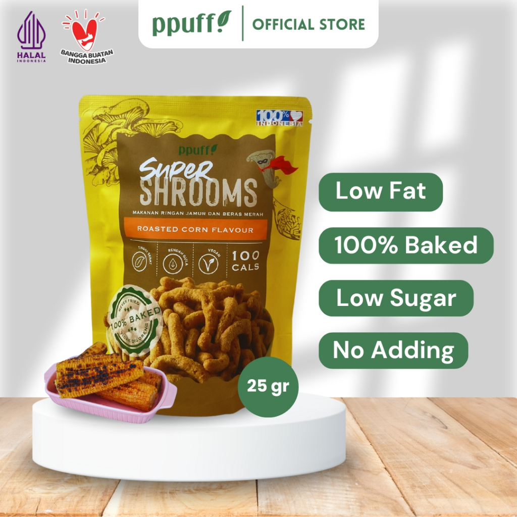 

Ppuff! Supershrooms Jagung Bakar [25 gram] Snack sehat rendah kalori!