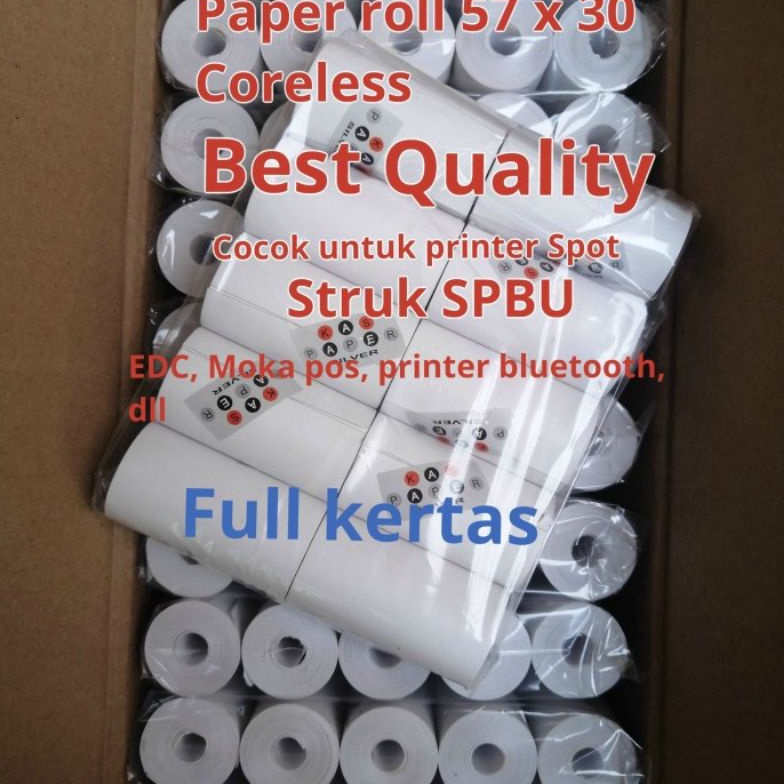 

KODE 6TDNT 1dus 1roll Kertas print Kasir thermal paper roll 57 x 3