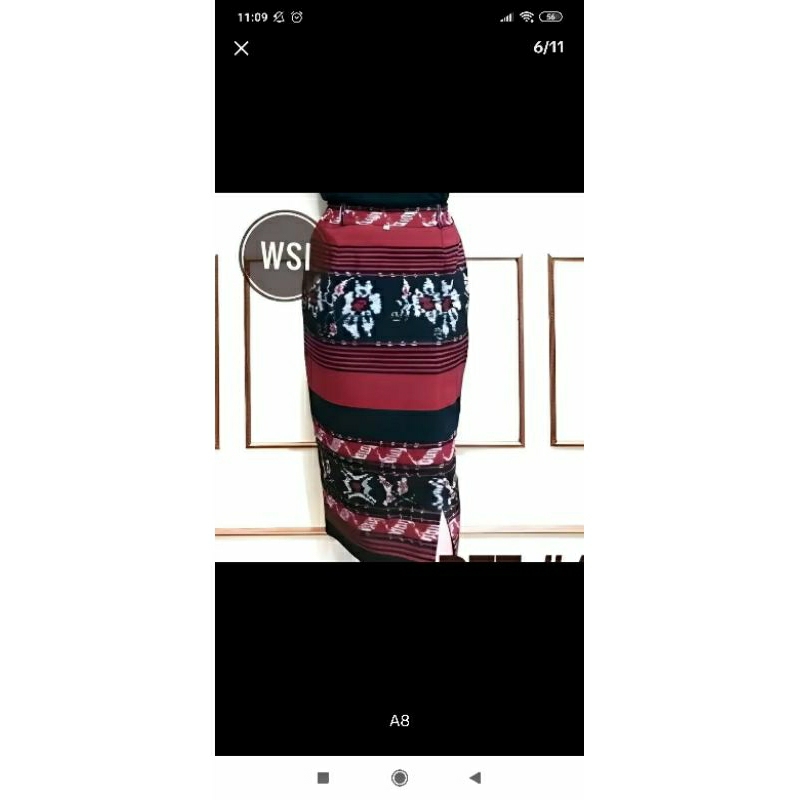 rok span wanita kantor bahan kain tenun premium