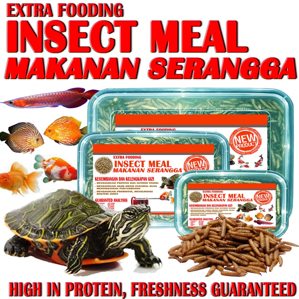 400 GR INSECT MEAL MAKANAN KURA-KURA AIR TURTLE BRAZIL CST AST RES MONBI RAZOR PICTA UNIFILIS PIPUT 