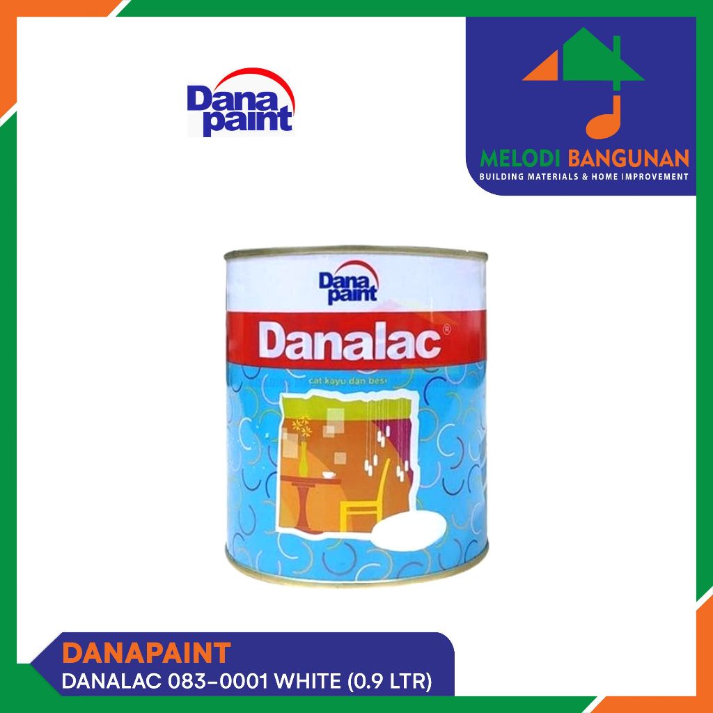 

Danapaint - Cat Minyak + Kayu + Besi Dana Paint + Danalac 083-0001 White + Putih 1 Liter