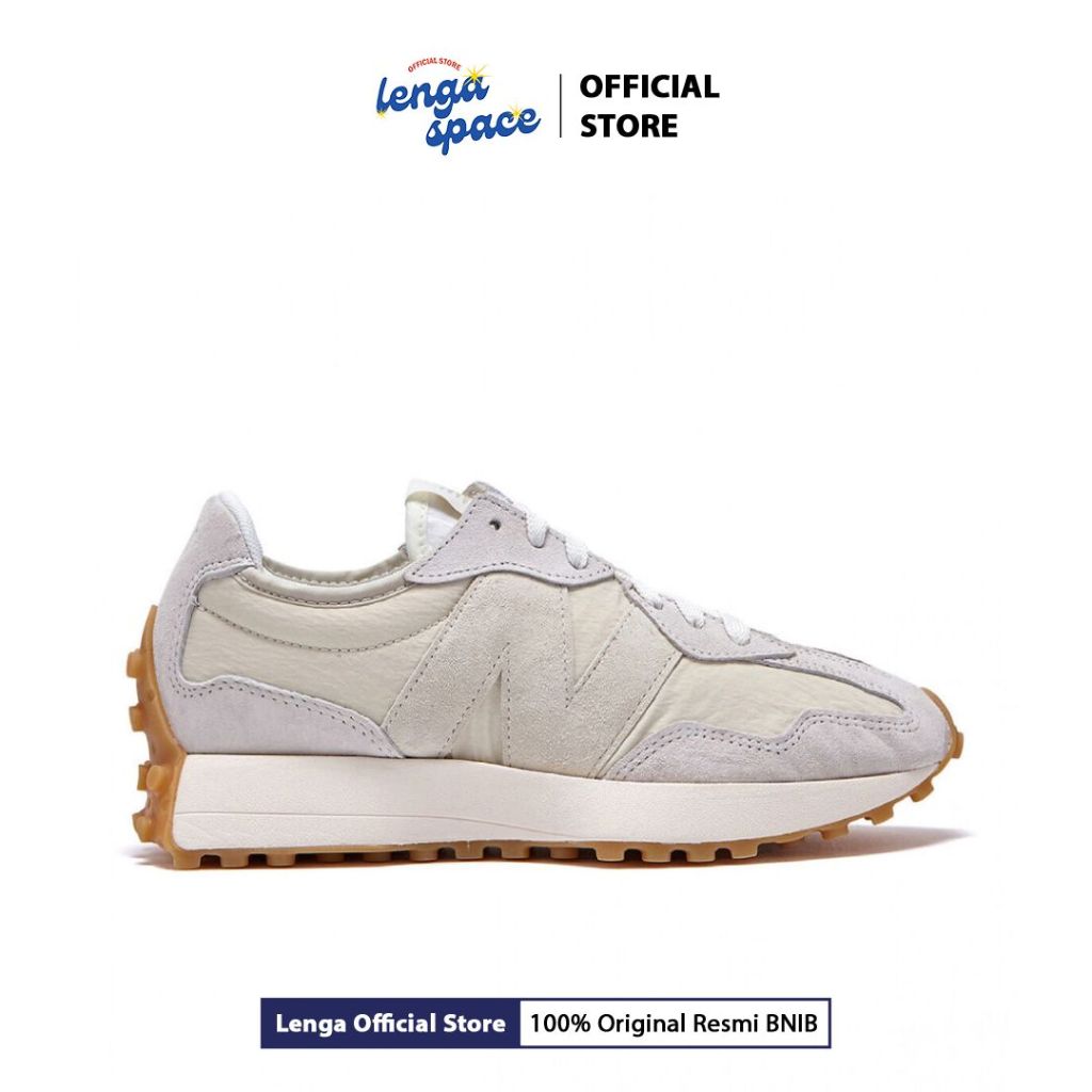 Sepatu Sneakers Pria NB327 Moobeam Pig Skin - Linen Fog (MS327KC1) ORIGINAL Pig Skin