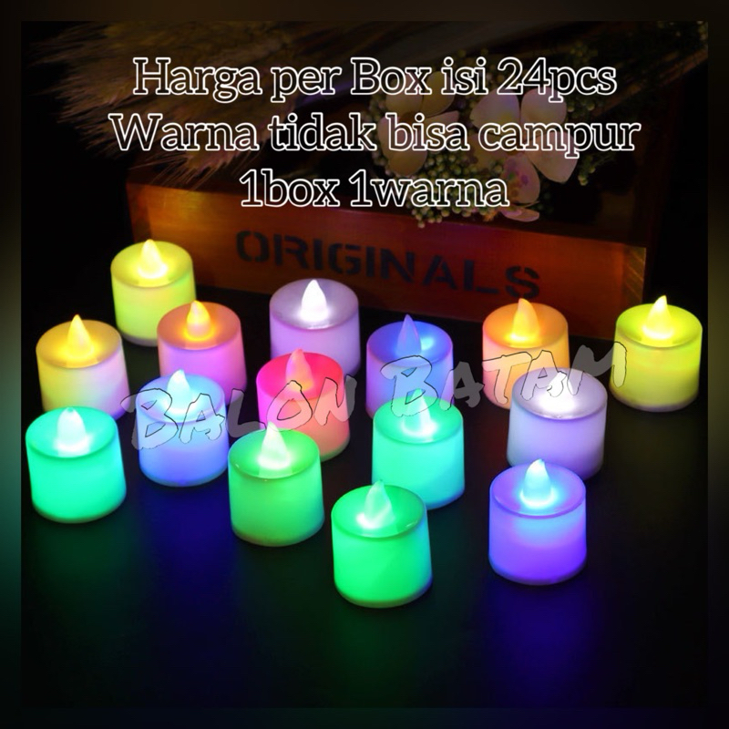 Grosir isi 24pcs Lilin mini LED / Lilin Elektrik / Lampu Hias Natal