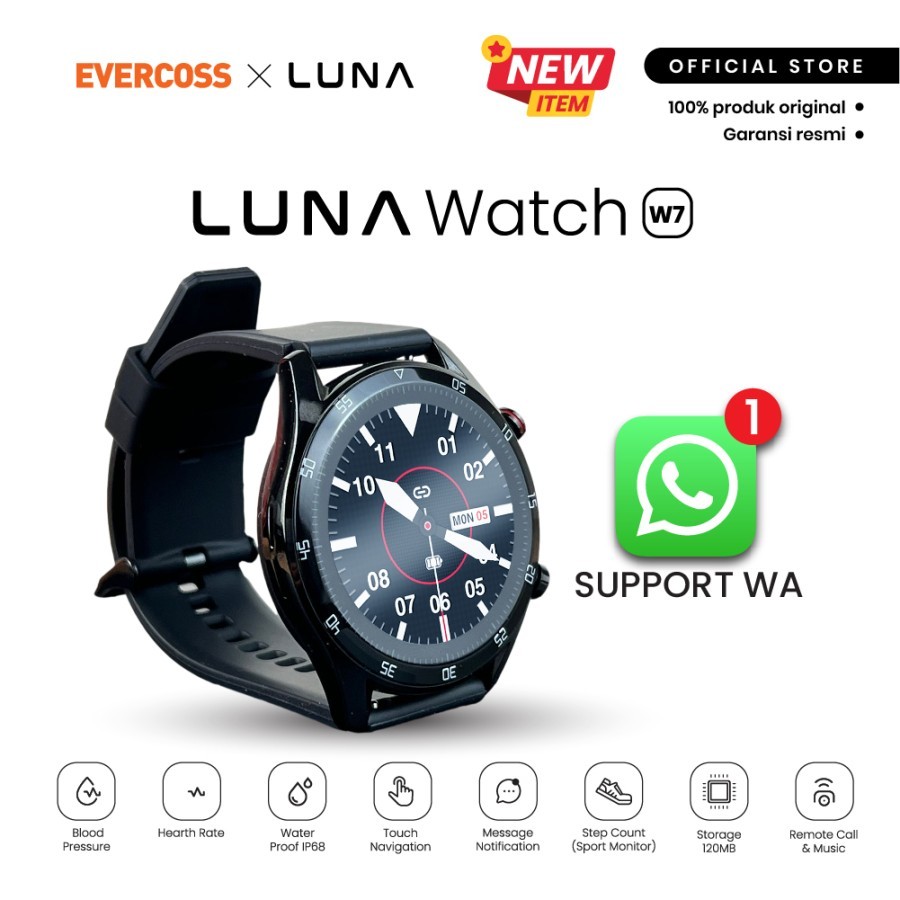 Smartwatch Smart Watch Luna W7 IP68 Jam Tangan Fitness Garansi Resmi