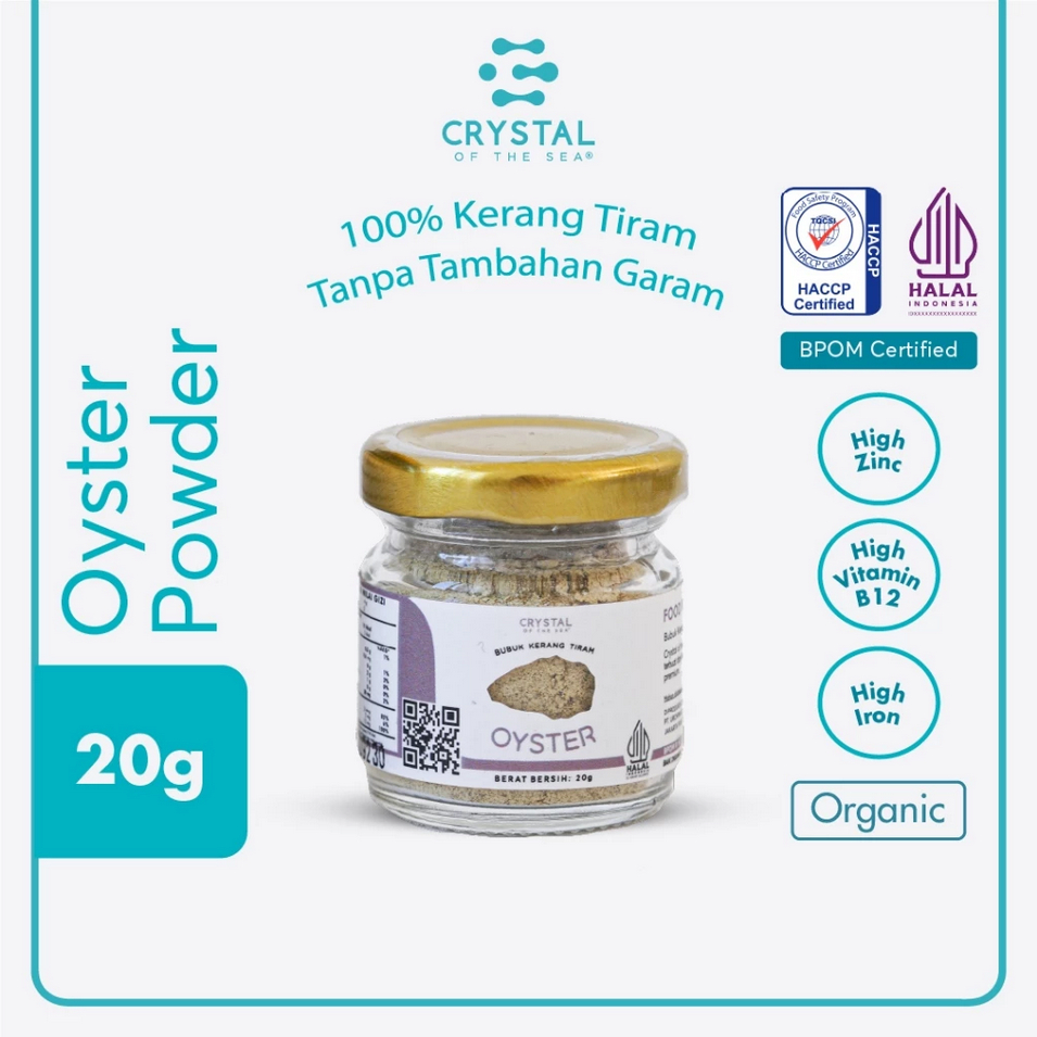 

Crystal of the Sea | Oyster Powder (20GR) / Bubuk Kerang Tiram / Pengganti Oyster Sauce / Saus Tiram - Bumbu Kaldu MPASI