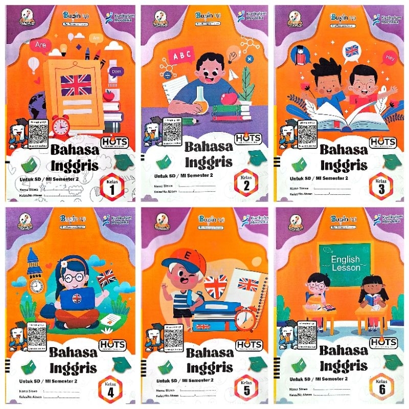 BUKU LKS BUPIN KURMER SD MI BAHASA INGGRIS KELAS 1 2 3 4 5 6 KURIKULUM MERDEKA SEMESTER 2 GENAP TA.2