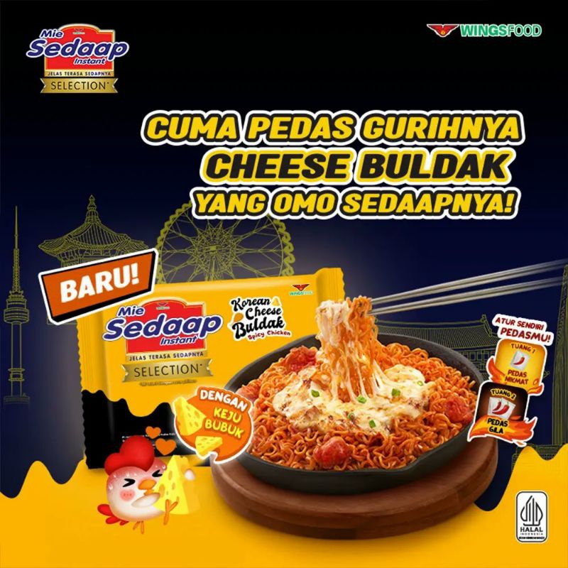 

Mie Sedaap Mie Instant Korean - Spicy Soup 77gr / Cheese Buldak 86gr / Spicy Chicken 87gr