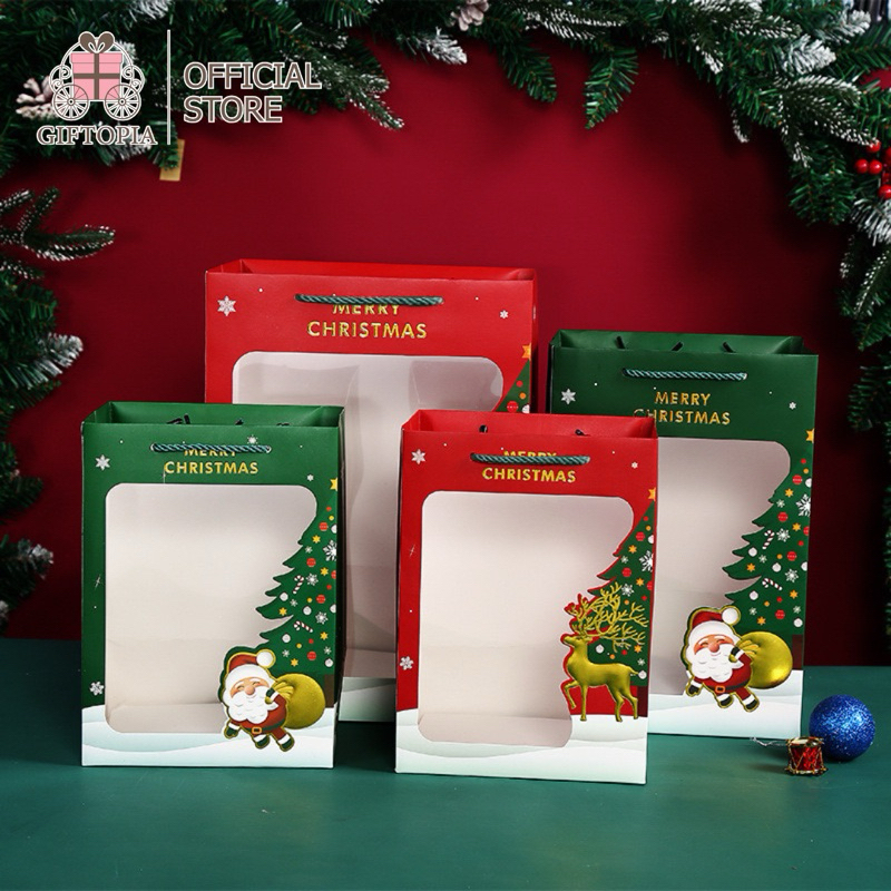 

GIFTOPIA READYSTOCK Paper Bag Natal Paperbag Kotak Hadiah Merry Christmas