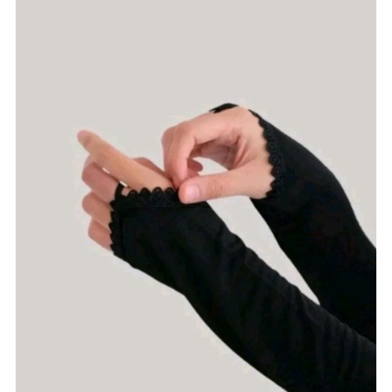 ORIGINAL/HANDSOCK/MANSET TANGAN CINCIN RENDA HITAM