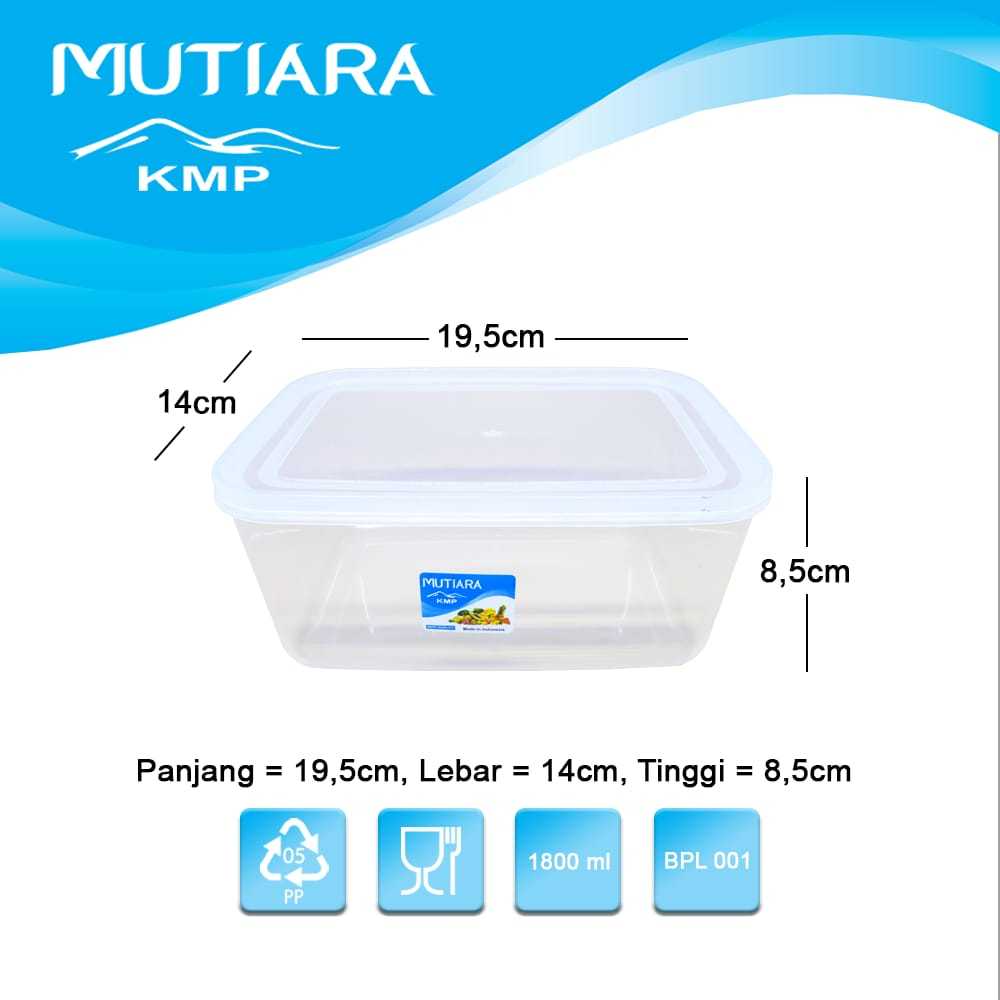 Kotak KMP 1800ml Sealware 1800ml Mutiara KMP BPL001 Kotak Makanan Kotak Serbaguna Wadah Makanan