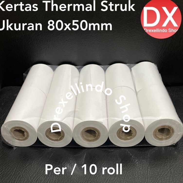

KODE MZQ8H Kertas Thermal Struk Kasir Ukuran 8x5mm 8x5 paper struk per 1 roll