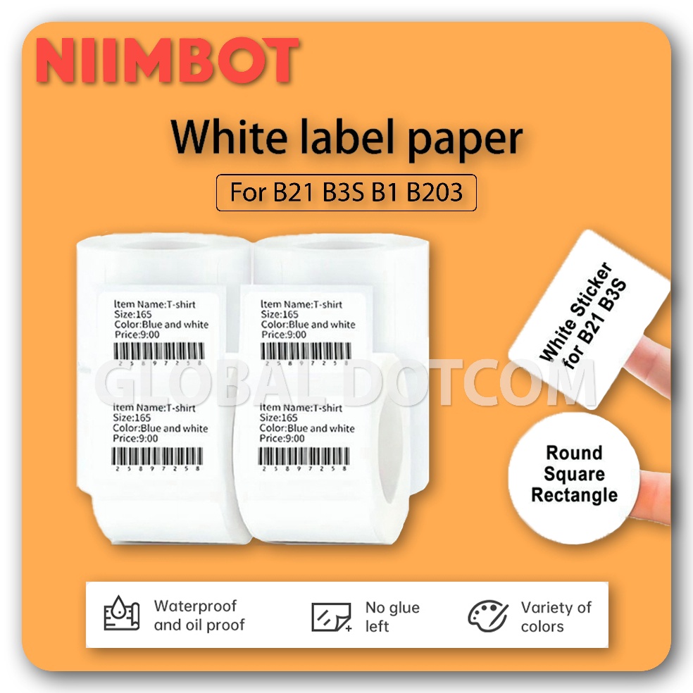 

KODE KR7LS NIIMBOT B21 B1 B23 B3S LABEL PUTIH STICKER THERMAL TAHAN AIR MINYAK