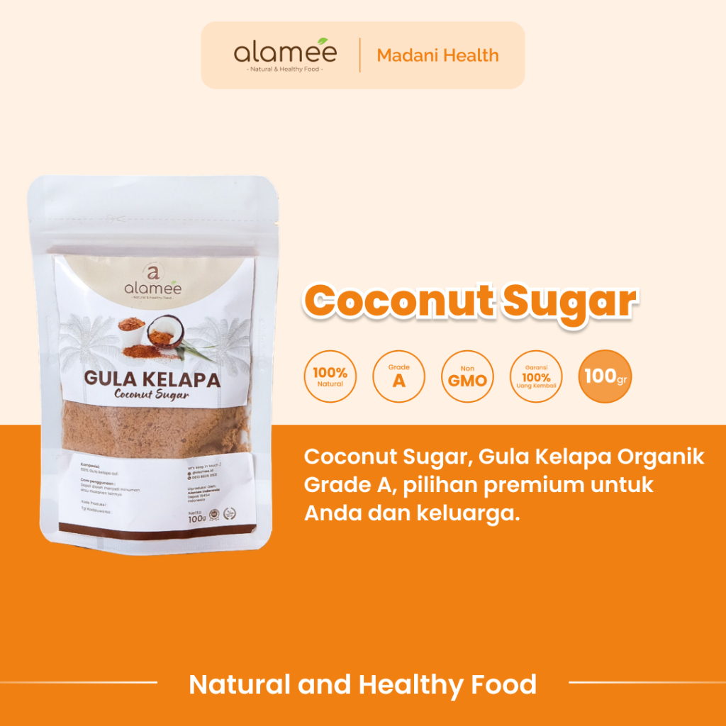 

ALAMEE Gula Semut Kelapa Organik Asli Bubuk Coconut Sugar Premium Powder Natural Organik Organic