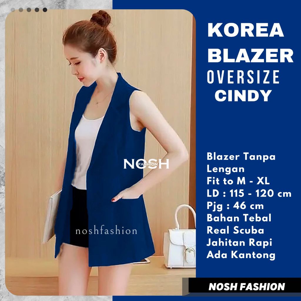 KIL Blazer Tanpa lengan Korea Style Cindy / Blazer Oversize Wanita Tanpa Lengan Korean Look