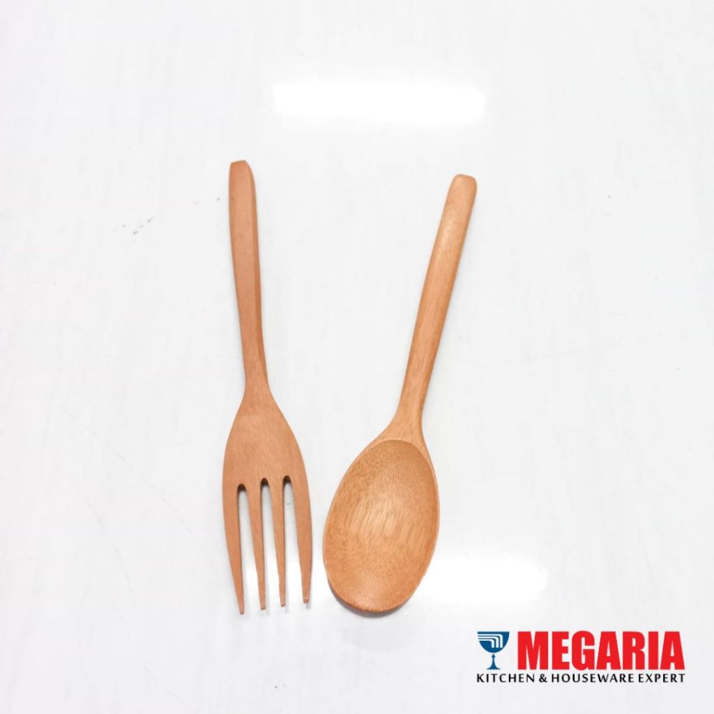 Sendok Garpu Kayu BENTO N BAKE / Sendok Kayu / Garpu Kayu