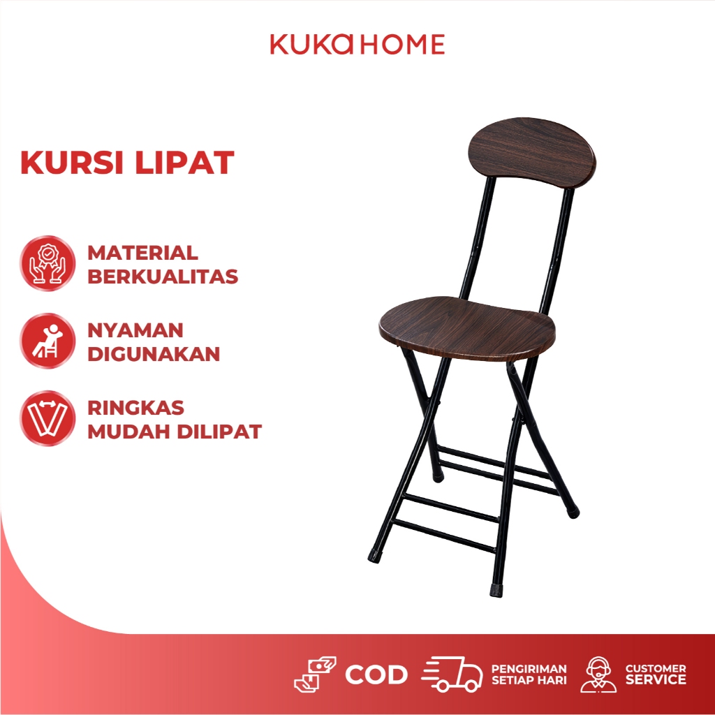 KUKA HOME - Kursi Lipat Solat Portable Tahan 100 KG - Bangku Lipat Santai Sholat Kuat Dan Praktis - 
